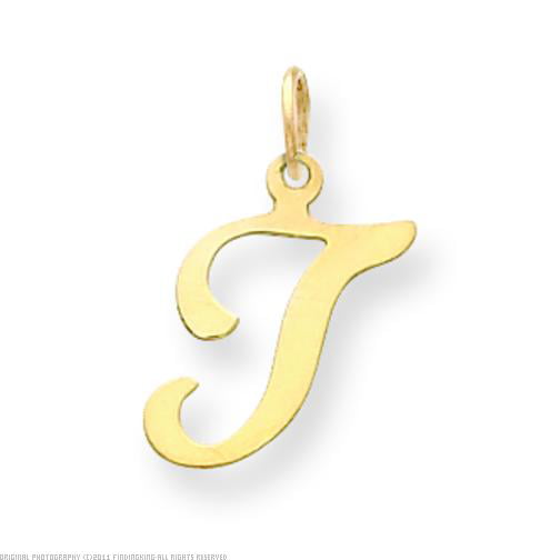 0.79 in x 0.43 in 10K Gold Initial B Charm Pendant 
